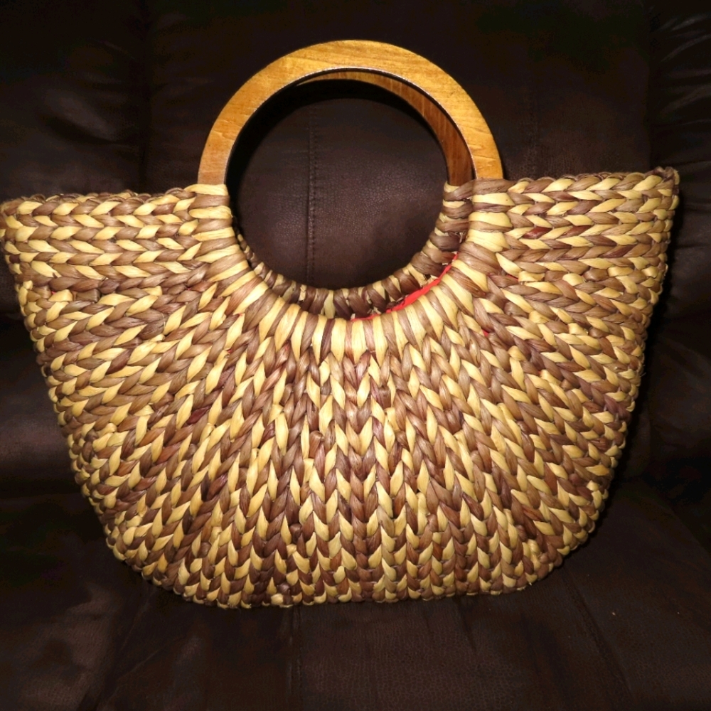 The Limited Large Straw Bag - Brown/Tan